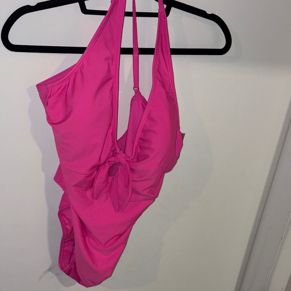 Shade & Shore Hot Pink One-Piece Swimsuit with Front Tie